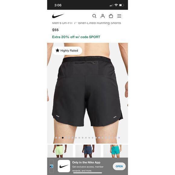 Nike Men's Athletic Running 7” Move To Zero Shorts Dm4757 Lined Size L - Picture 3 of 11